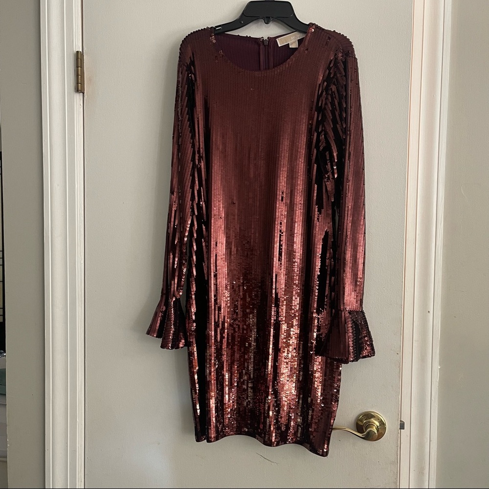 Michael Kors long sleeve sequin dress